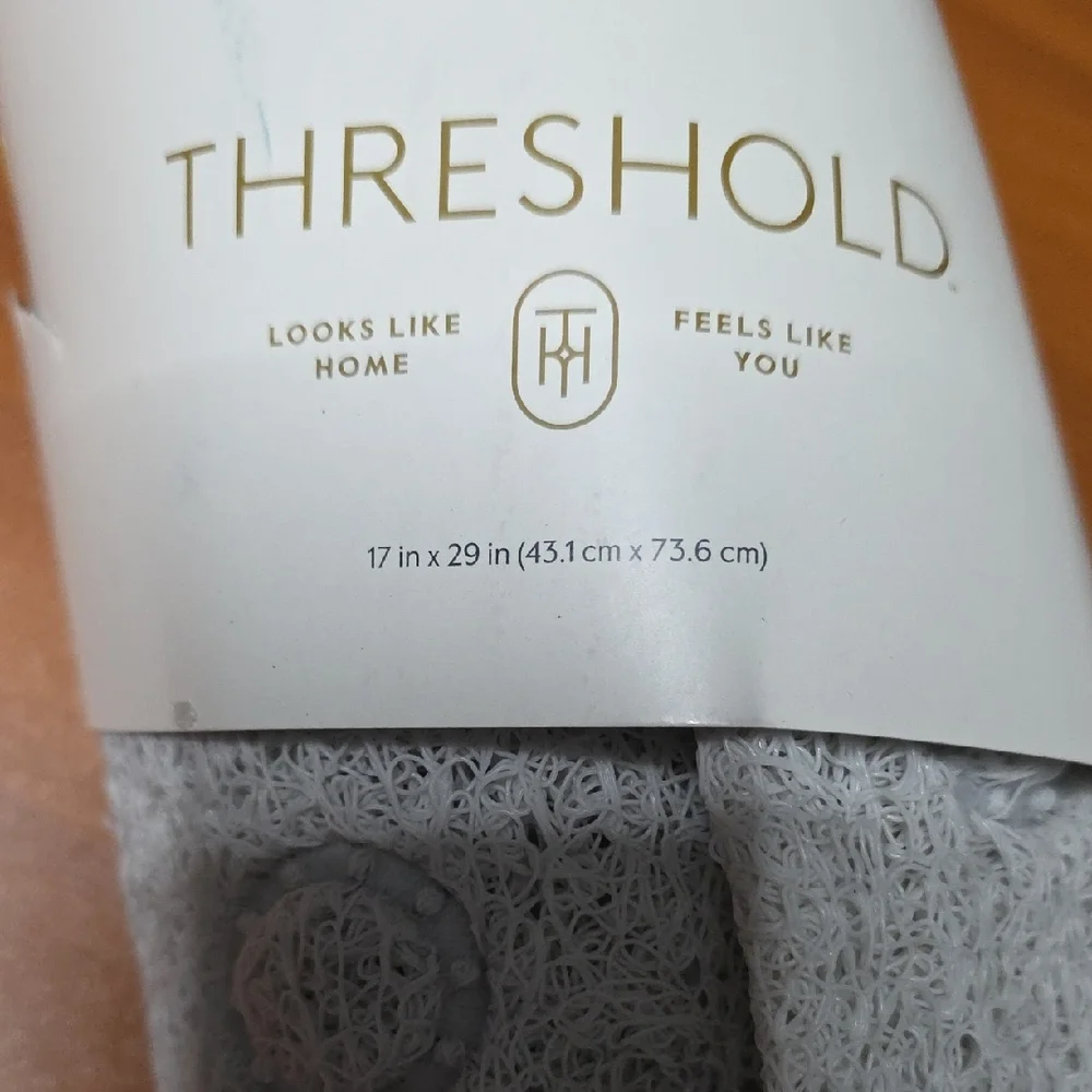 Threshold Textured White Bath Mat